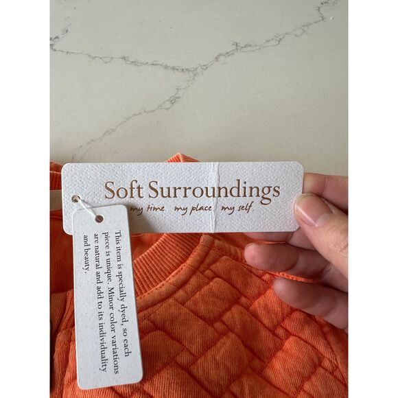 NWT Soft Surroundings Golf Shores Pullover Nectarine Orange Size Petite XS - Picture 8 of 9